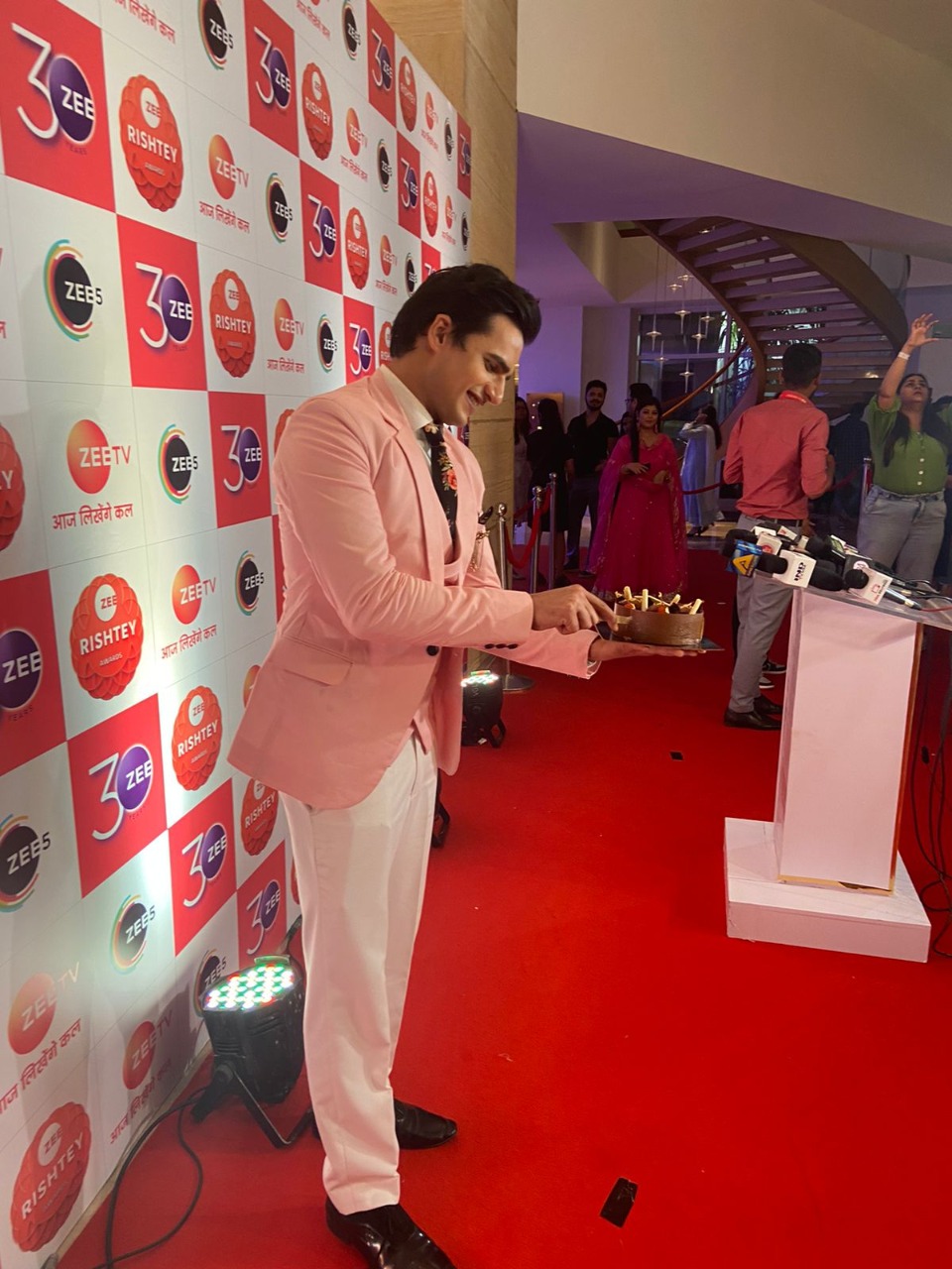 Mithai serial lead actor Aashish Bharadwaj celebrates his birthday at Zee Rishtey Awards Nomination Party