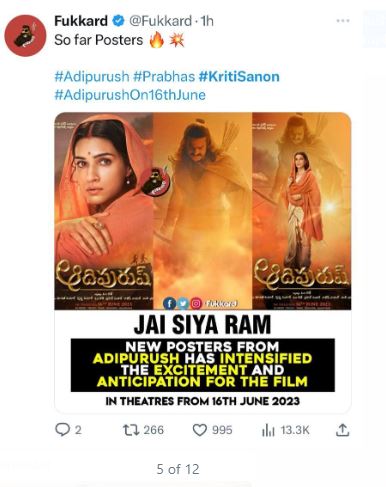 Janaki's Motion Poster From Adipurush Impresses Fans with Captivating Song 'Ram Siya Ram'