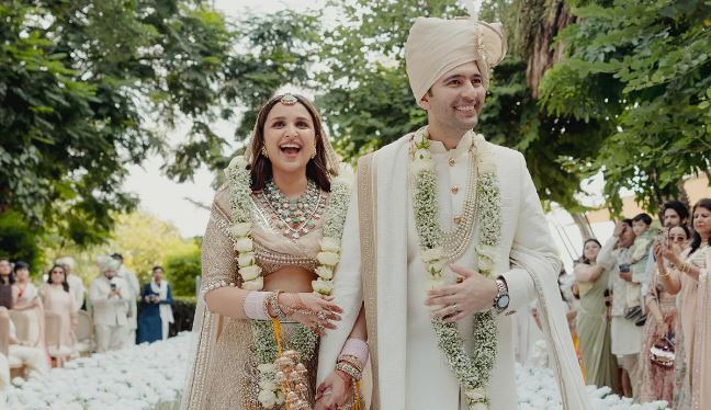 "Parineeti Chopra and Raghav Chadha's Post-Wedding Bliss: A Glimpse Into Their Joyful Union"