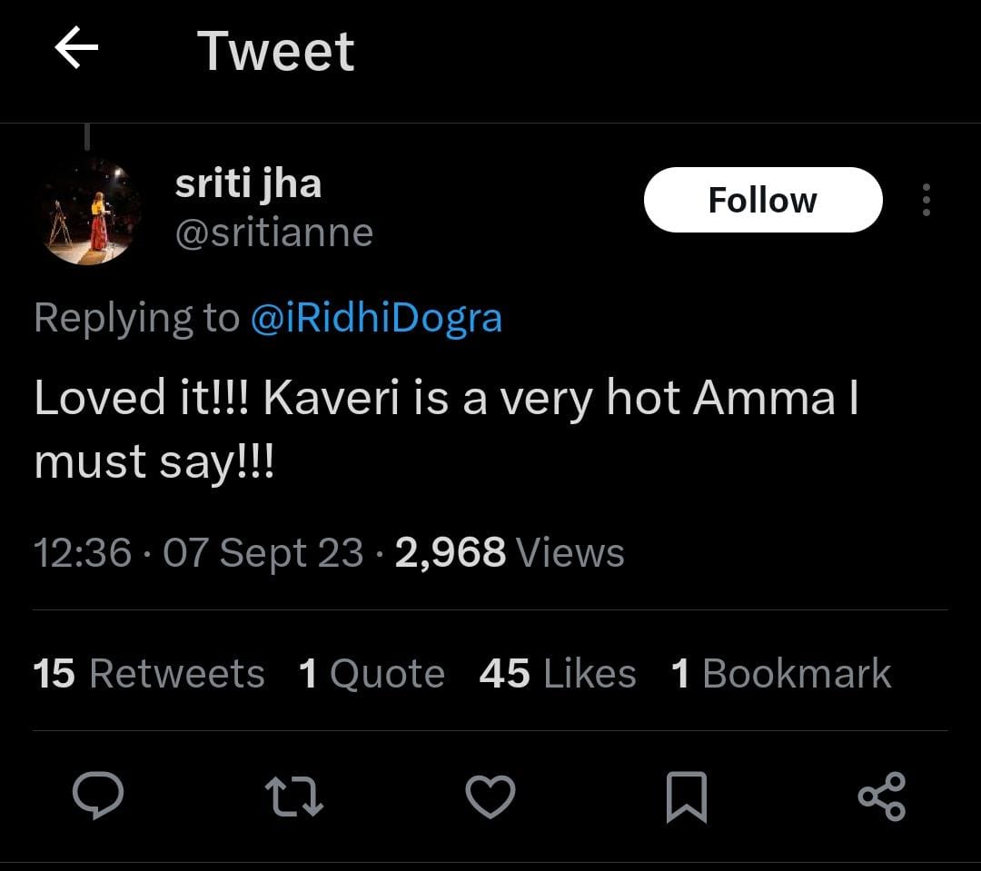 Ridhi Dogra's Stellar Performance in "Jawan" Earns Her Fans' Admiration