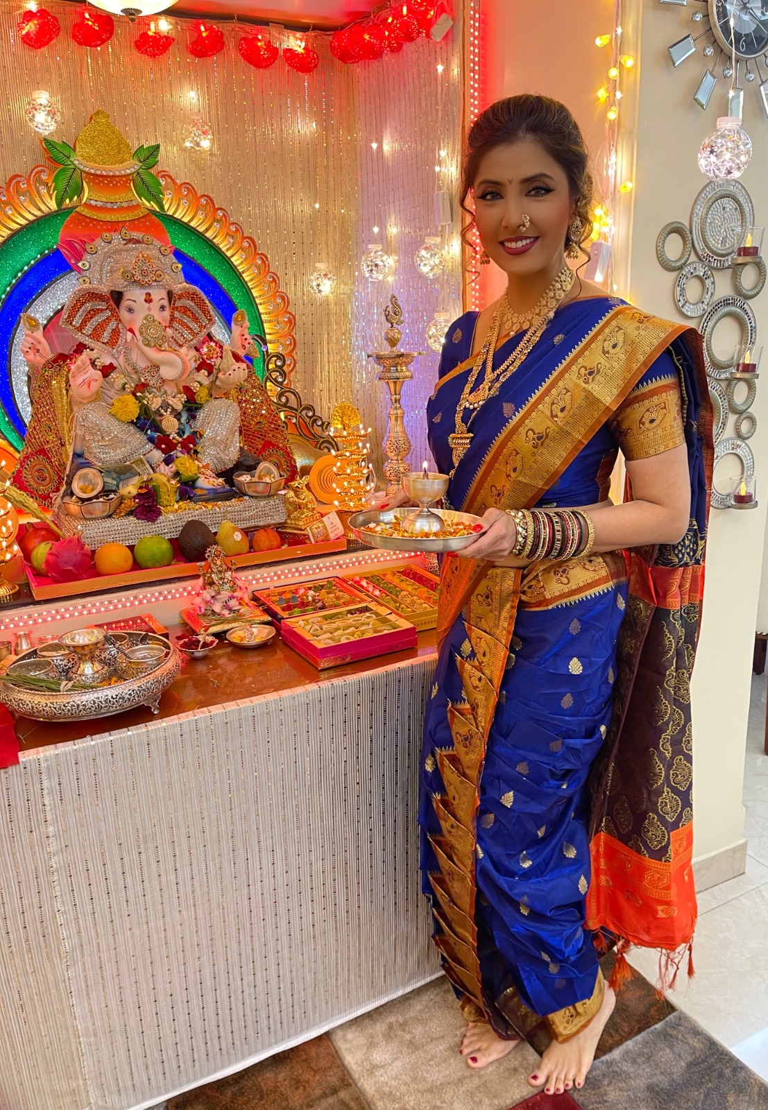 Happy Ganesh Chaturthi: Actress Jyoti Saxena Welcomes Bappa Home with Joy and Devotion