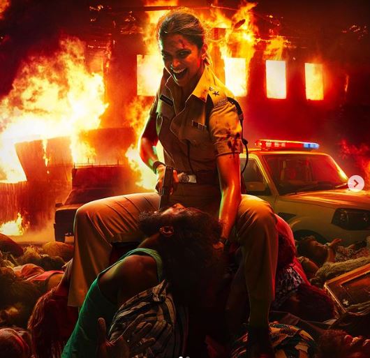 Deepika Padukone as Shakti Shetty-  Again First Look-"Deepika Padukone and Kareena Kapoor: Powerhouse Duo in Rohit Shetty's 'Singham Again'