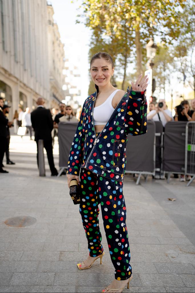 Kanika Kapoor Radiates Elegance in Louis Vuitton's Polka-Dotted Ensemble at Paris Fashion Week