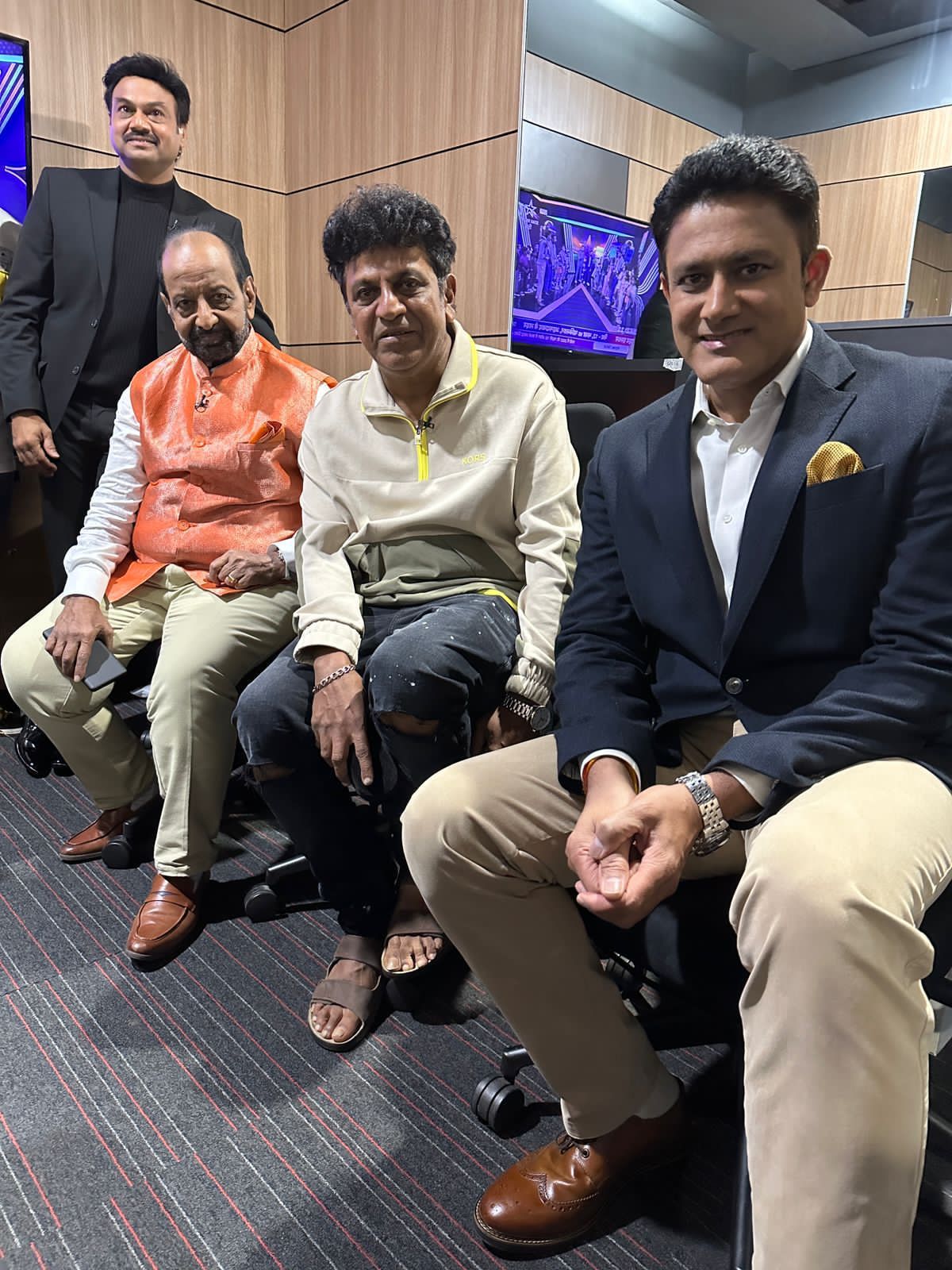 Shivanna Joins Star Sports to Support Team India in Ind Vs Pak World Cup Match while Promoting Upcoming Movie 'Ghost'