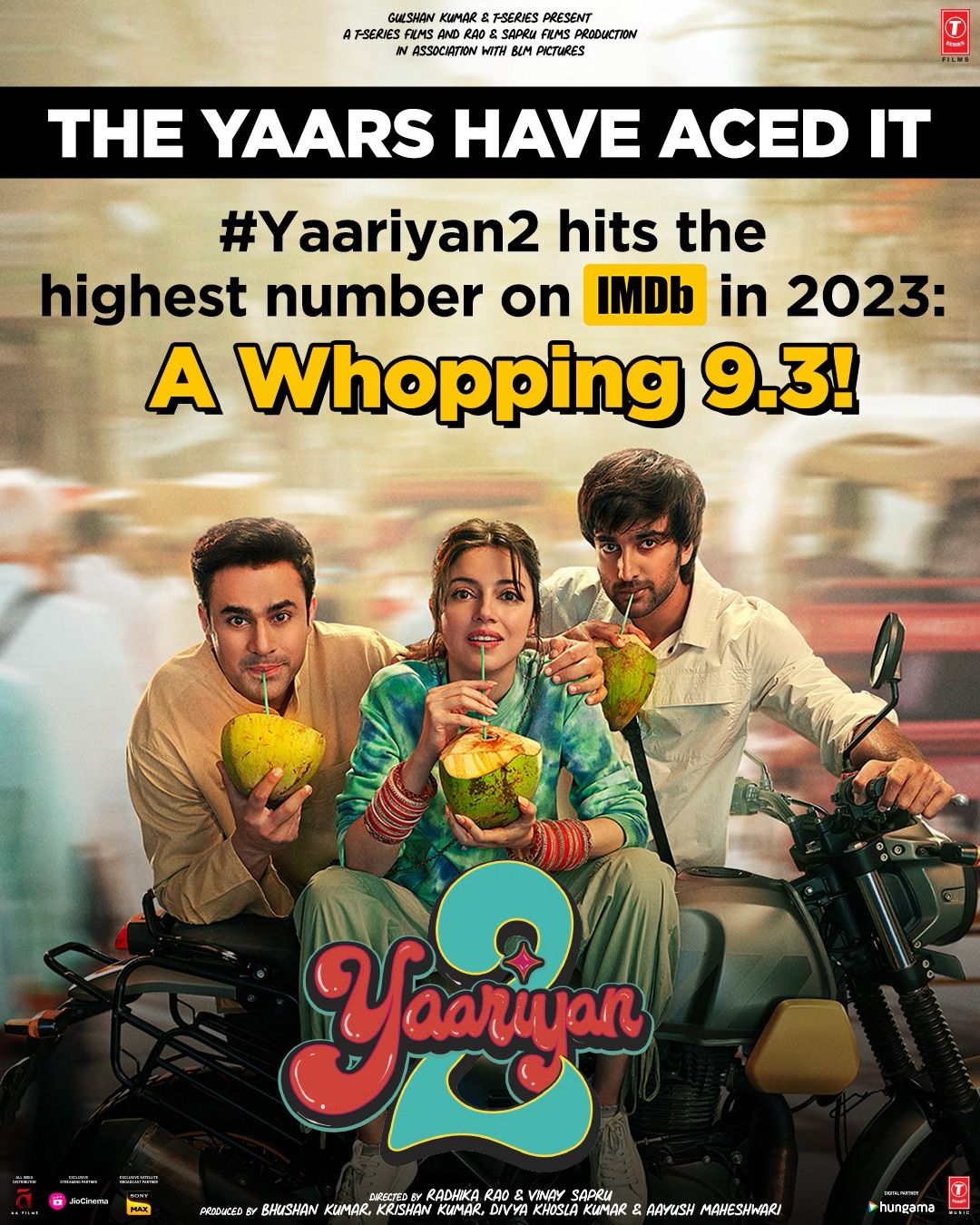 Divya Khosla Kumar, Meezaan Jafri, Pearl V Puri starrer Yaariyan 2 gets the highest IMDB rating for 2023 of 9.3