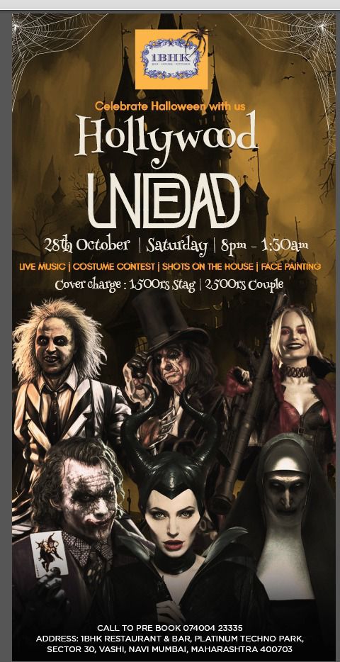 Get Ready for the Spookiest Night in Mumbai: 'Hollywood Undead' Halloween Party at 1BHK Restaurant & Bar