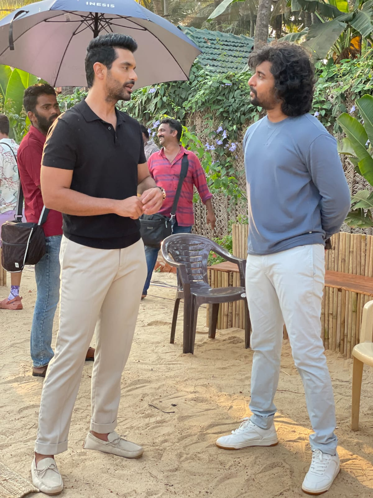 "Angad Bedi's Grand Telugu Debut Alongside Nani in 'Hi Nanna': Unveiling the Dynamic Duo's First Look"