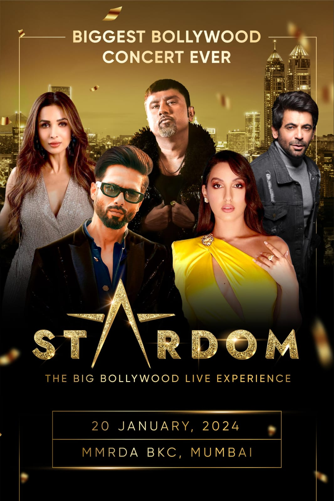 "Stardom 2024: A Bollywood Extravaganza with Shahid Kapoor, Nora Fatehi, Malaika Arora, Sunil Grover, and Yo Yo Honey Singh"