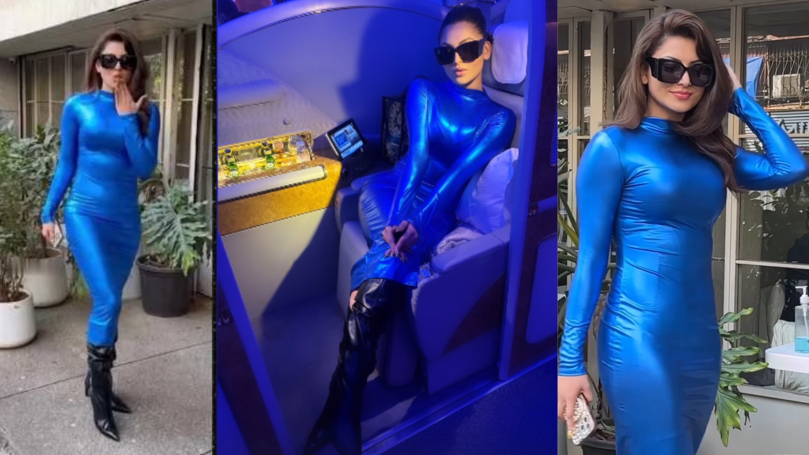 Urvashi Rautela Shines in Electrifying Metallic Blue Outfit, Making a Bold Fashion Statement