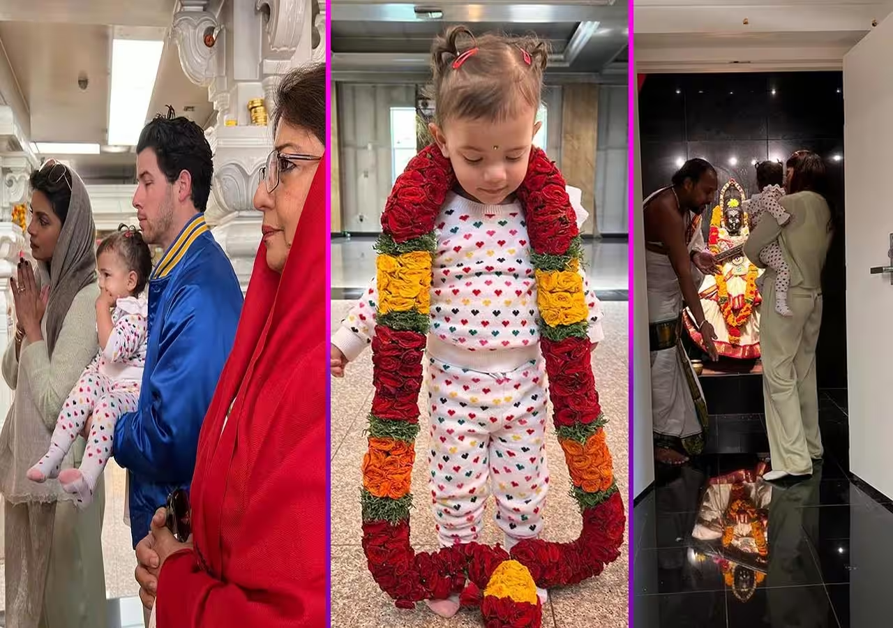 "Priyanka Chopra's Spiritual Gesture: Amid Ayodhya's Ram Mandir Inauguration, Actress Takes Daughter Malti Marie to Hindu Temple in Malibu"