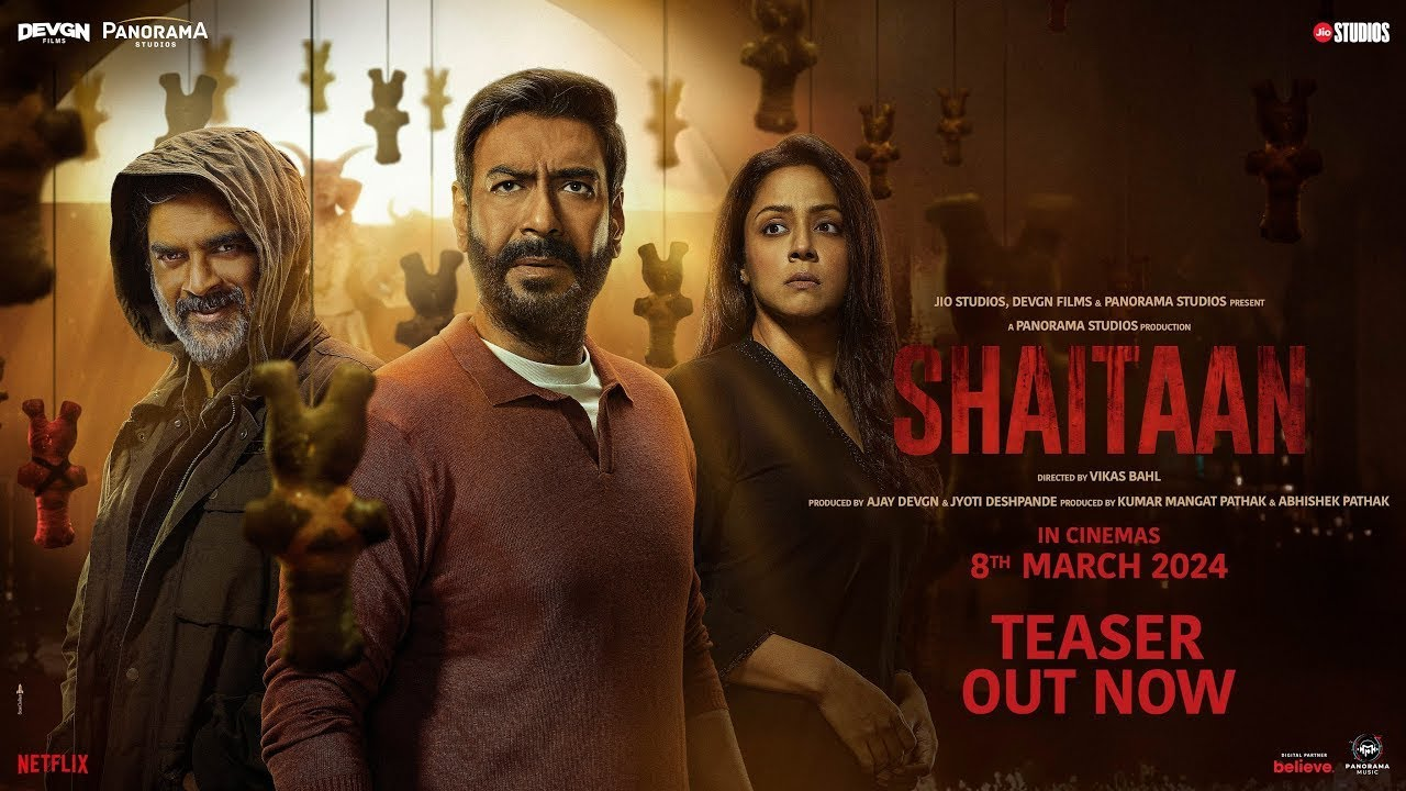 "Shaitaan Teaser Unleashes Supernatural Chills: Ajay Devgn and Jyotika Face Dread as Madhavan Revels in the Darkness"