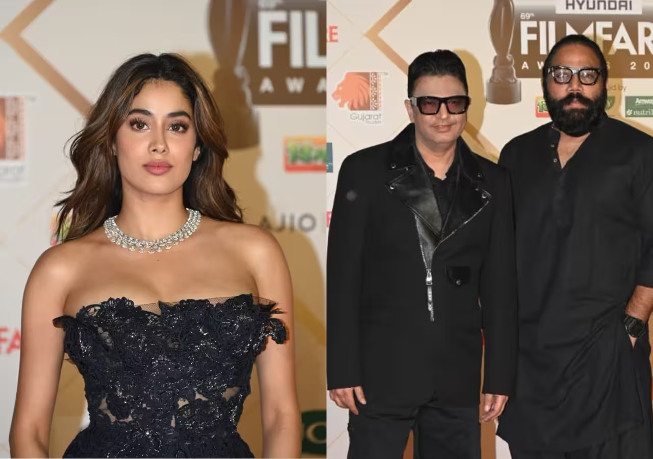69th Filmfare Awards 2024: Janhvi Kapoor's Graceful Interaction with Sandeep Reddy Vanga at Animal's Success Celebration