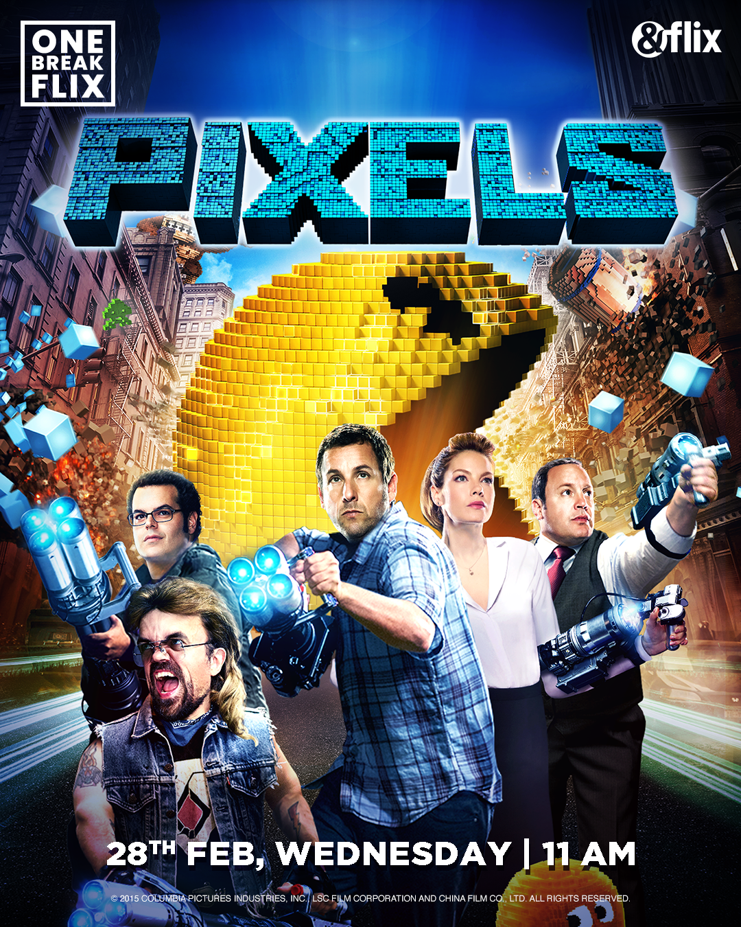 Pixels Invades &flix: Nostalgic Gaming Glory and Alien Mayhem Await on February 28th!