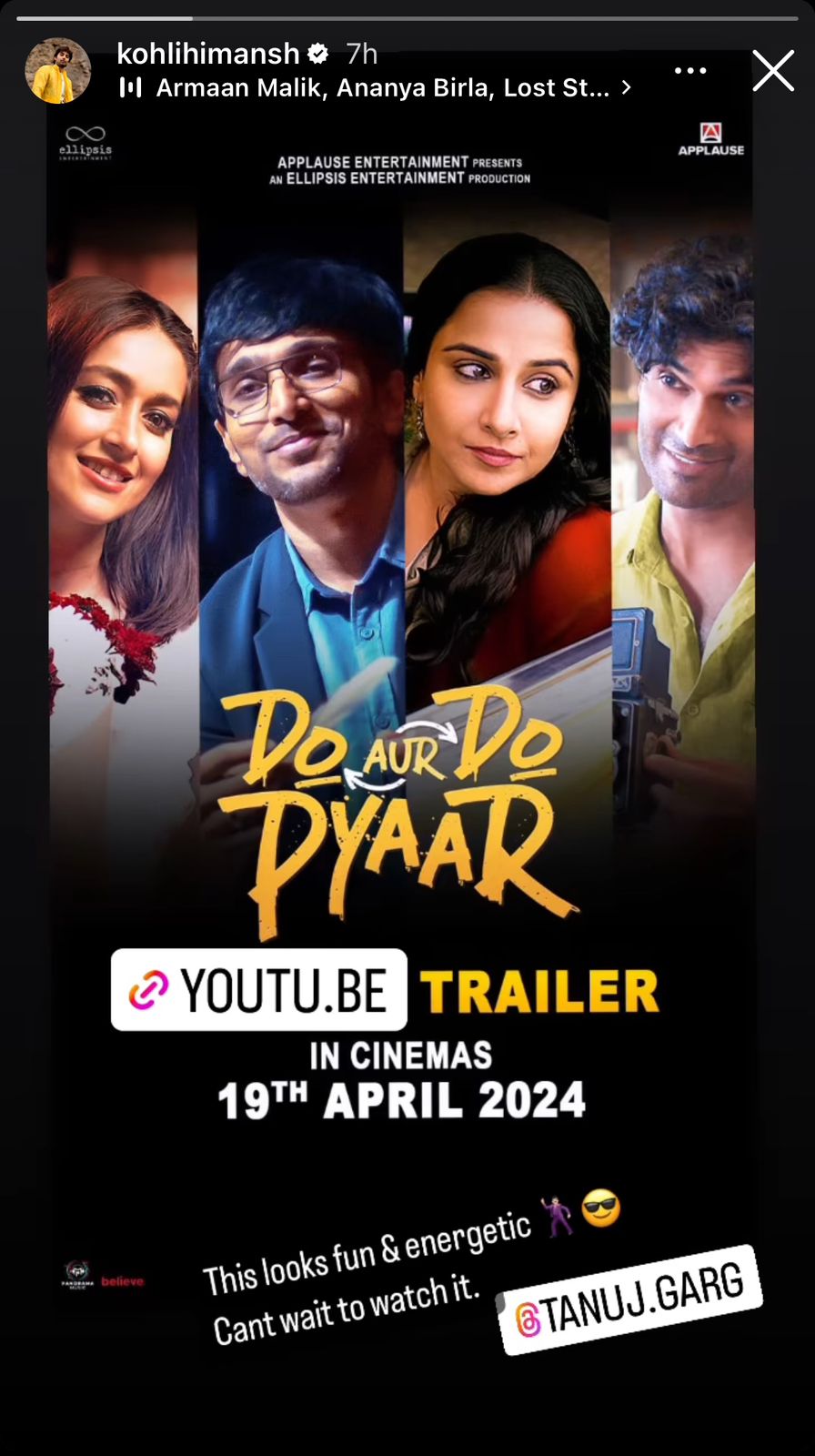 Film folk give a big thumbs up to the ‘Do Aur Do Pyaar’ trailer!