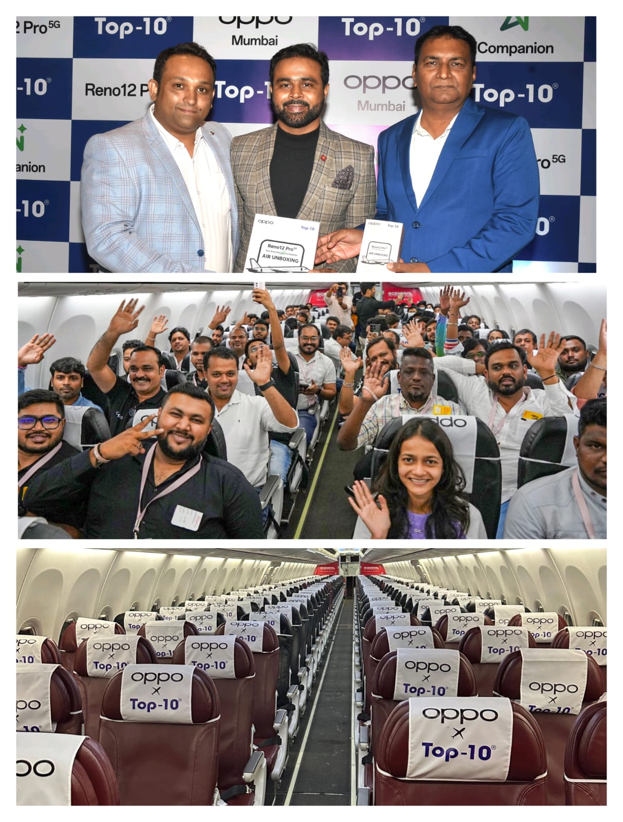 Top-10 Retails Pvt. Ltd. and Oppo Mumbai Host World's First In-Flight Phone Unboxing Event