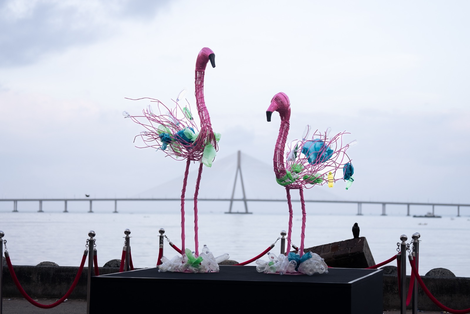 Anant Bhai Ambani’s Vantara Unveils Striking Wildlife Sculptures in Mumbai to Expose the Hidden Threat of Plastic Pollution