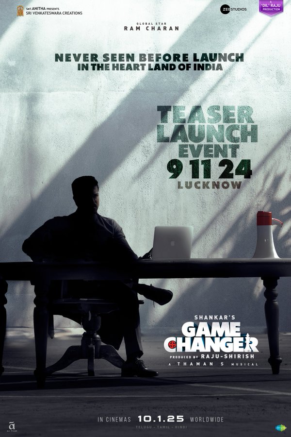 Telugu Superstar Ram Charan to Launch Game Changer Teaser in Lucknow on November 9