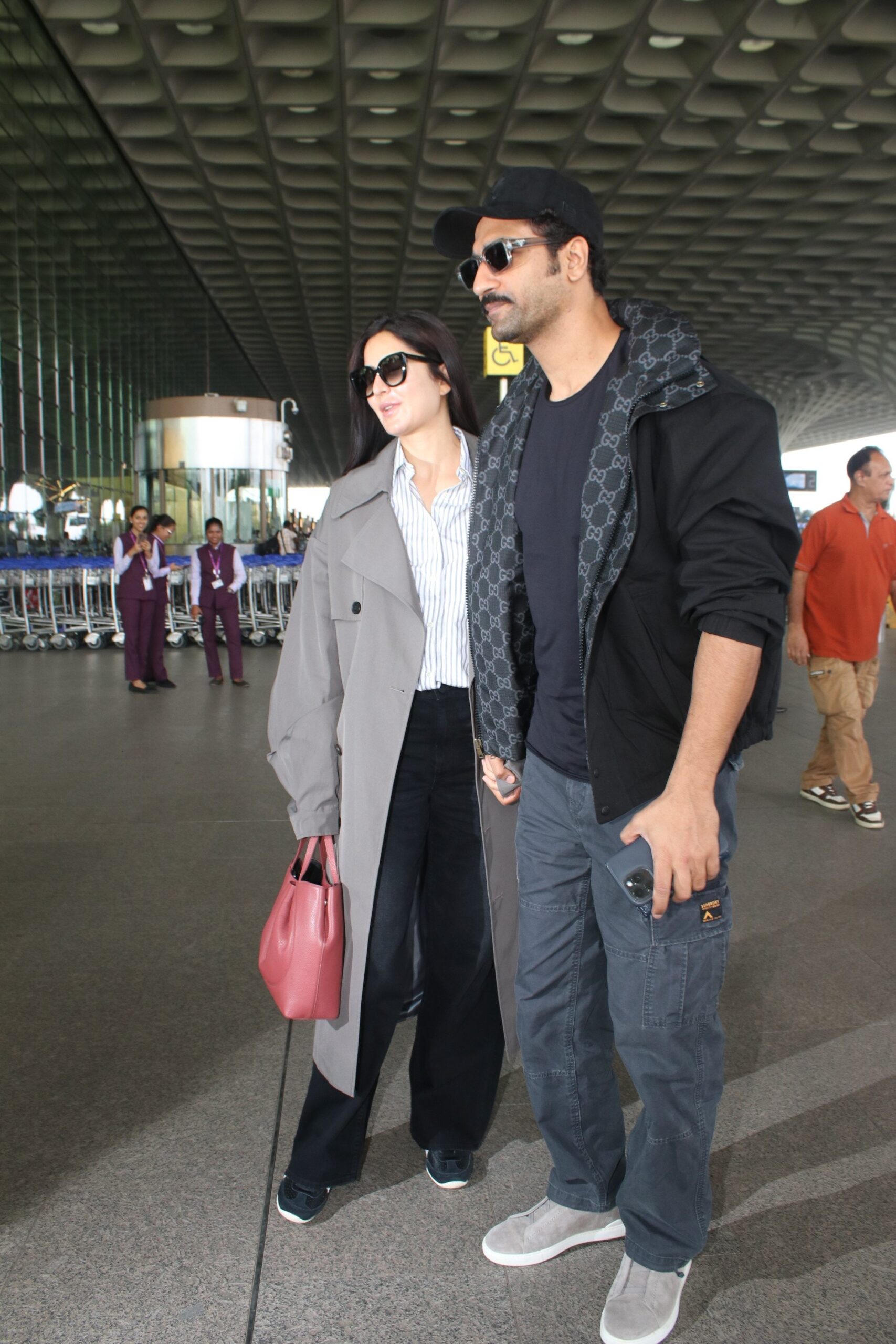 Airport Chic: Vicky Kaushal and Katrina Kaif's Stylish Departure