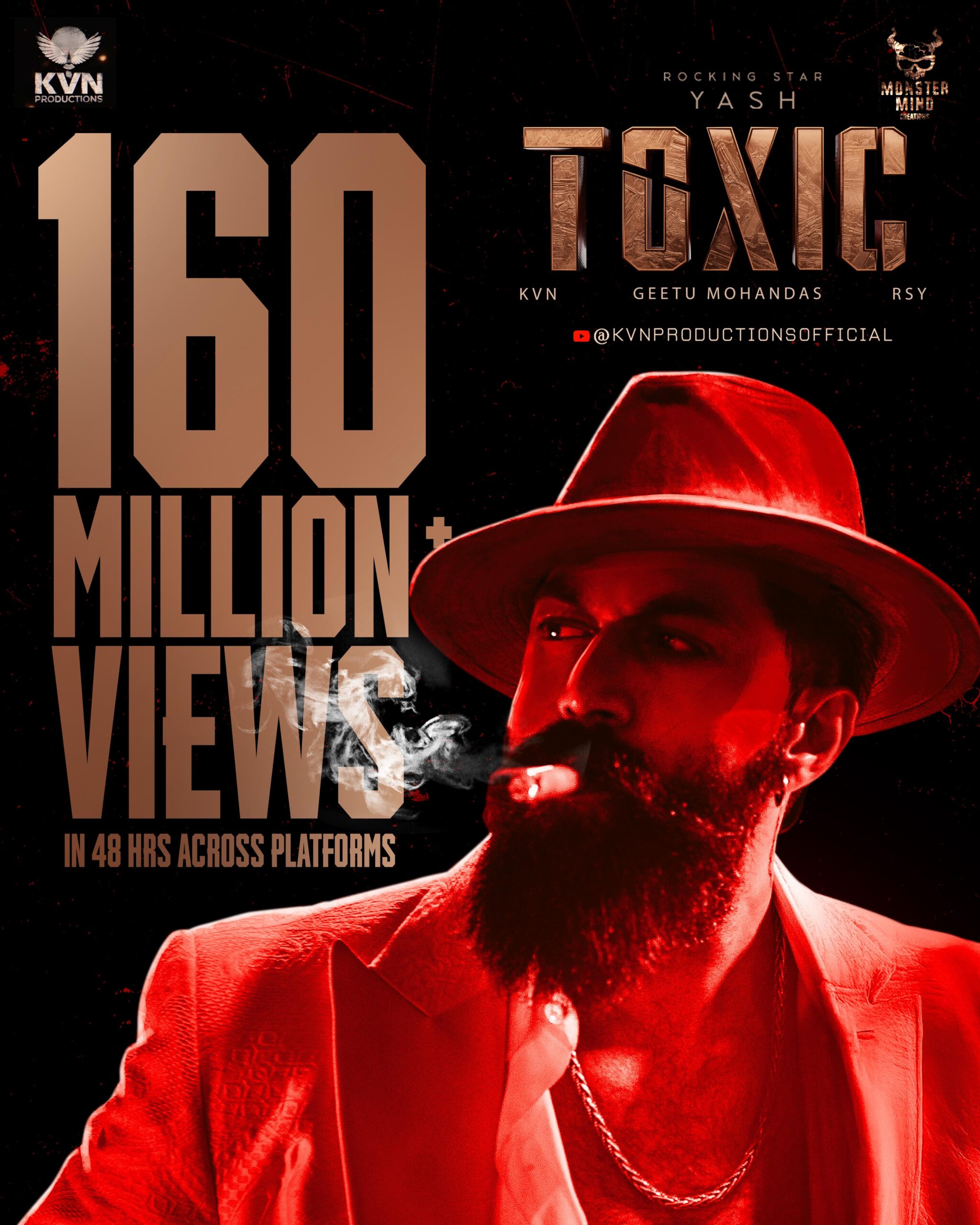 Rocking Star Yash’s 'Toxic: A Fairytale For Grown-ups' Birthday Peek garners over 160 million views in 48 hours & sparks frenzy!