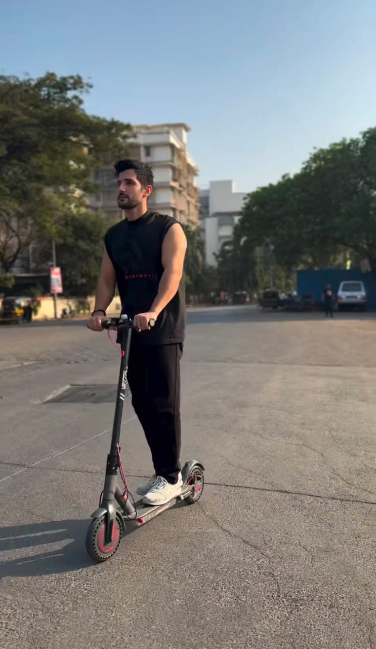 Aditya Seal takes a green step, spotted riding his E-scooter around to reduce carbon footprint