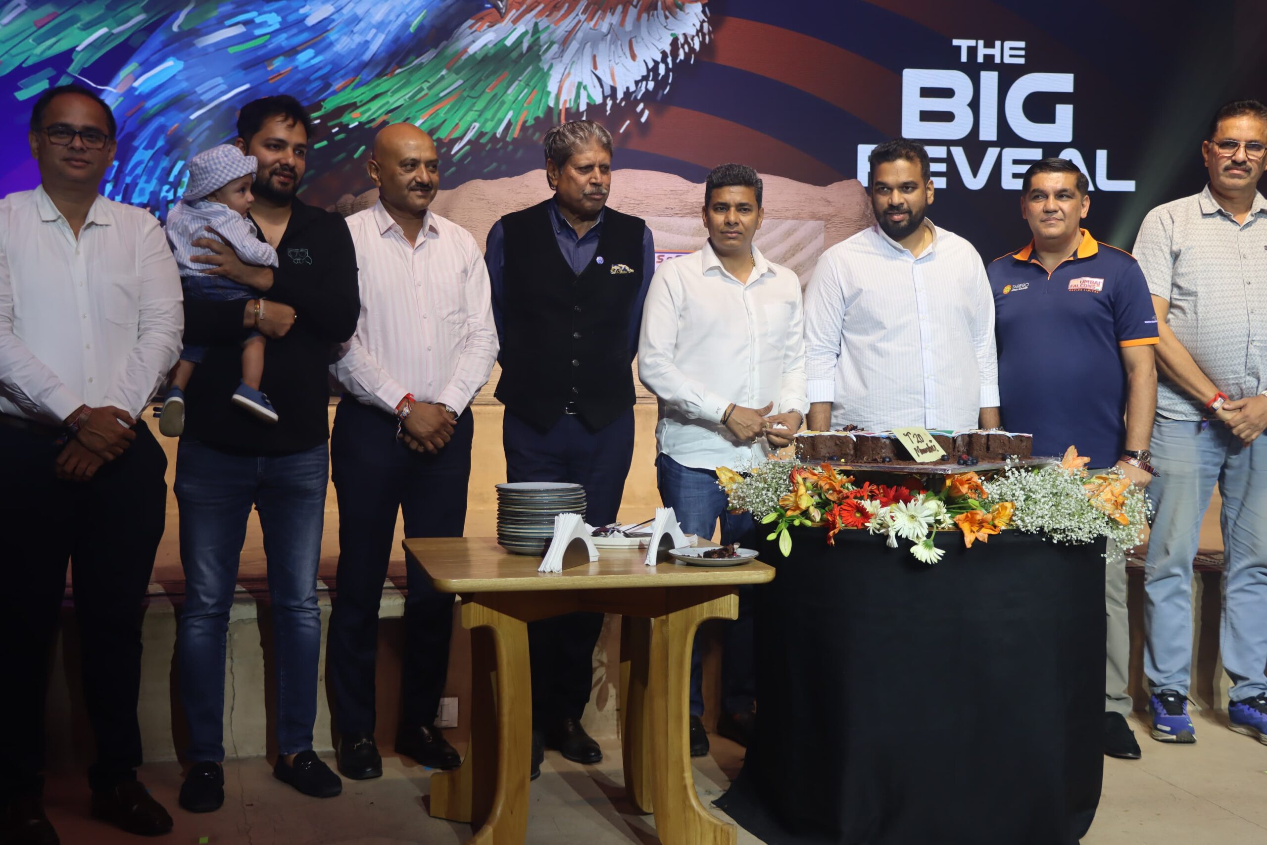 Kapil Dev and Ameet H Gadhoke Launches Jersey of SoBo Mumbai Flcons for T20 Mumbai League 2025