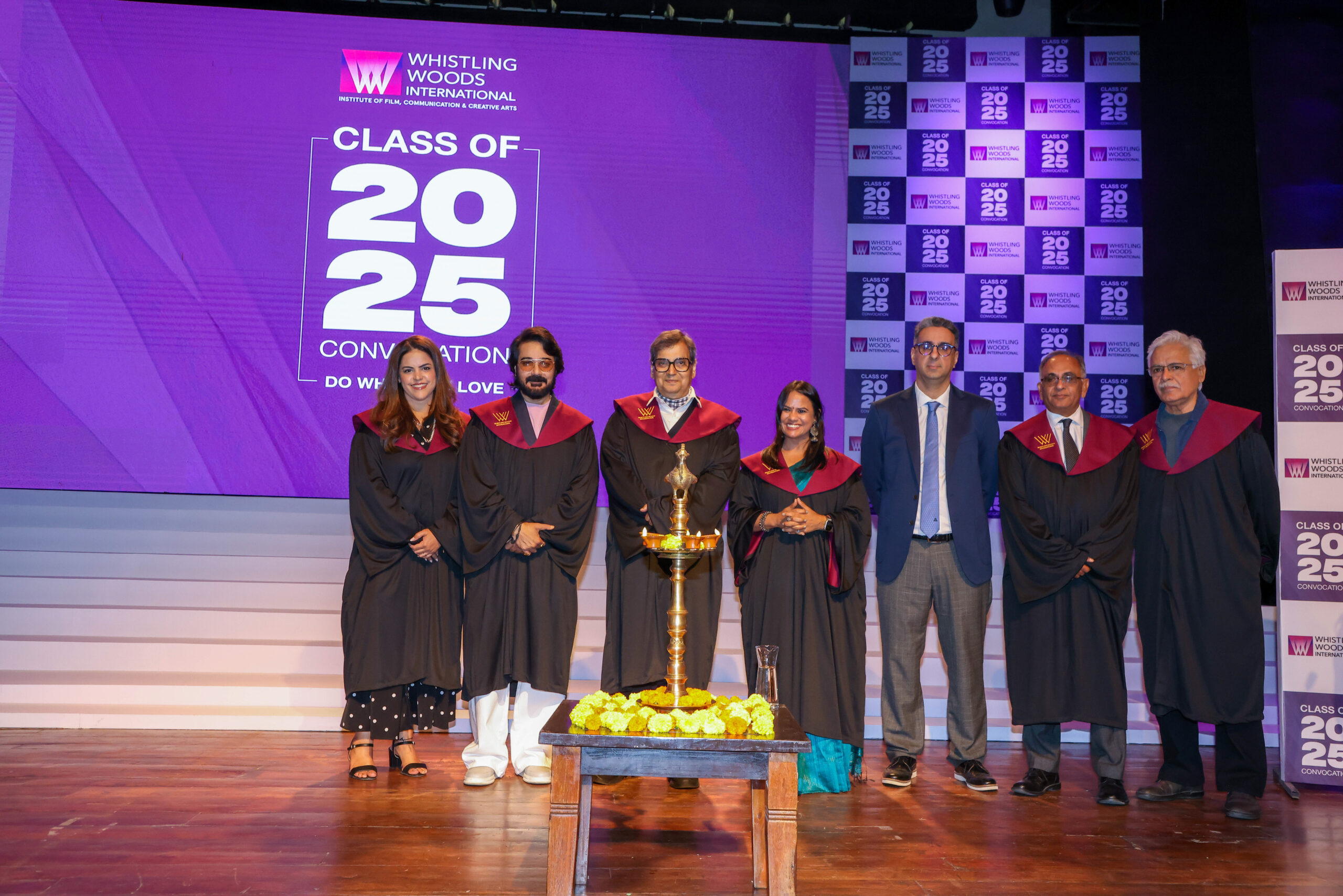 Indian Cinema Icons Inspire the Next Generation at Whistling Woods International Convocation 2026. Anil Mehta and Prosenjit Chatterjee Conferred Maestro Awards