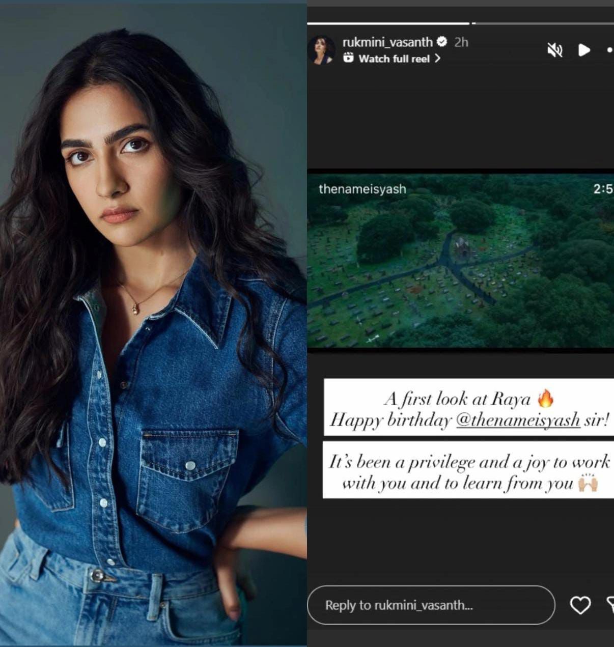 Rukmini Vasanth Applauds Yash’s ‘Raya’ Reveal, Calls It a Privilege to Work With Him